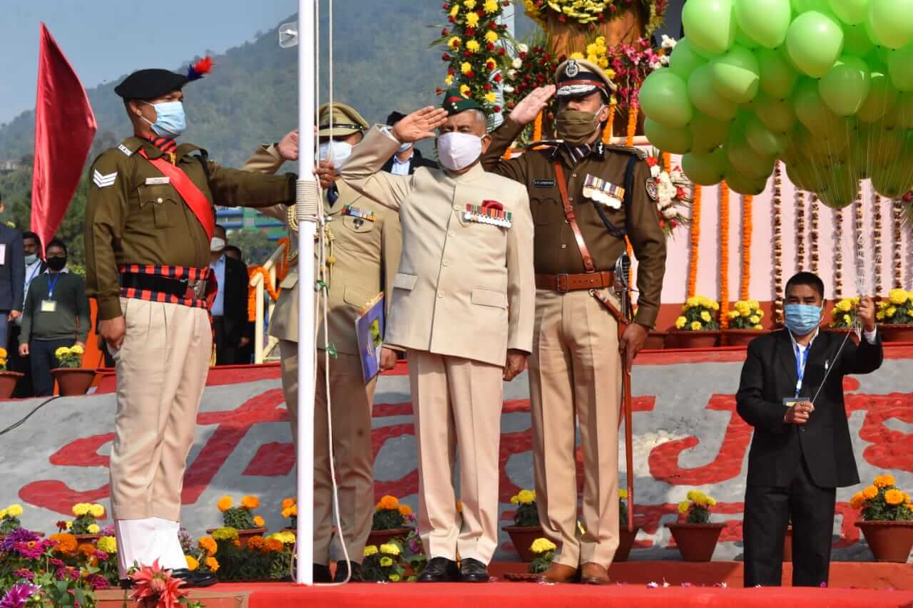 The Governor of Arunachal Pradesh Brig. (Dr.) B. D. Mishra (Retd.) graced the 72nd Republic Day celebration at Indira Gandhi Park, Itanagar.