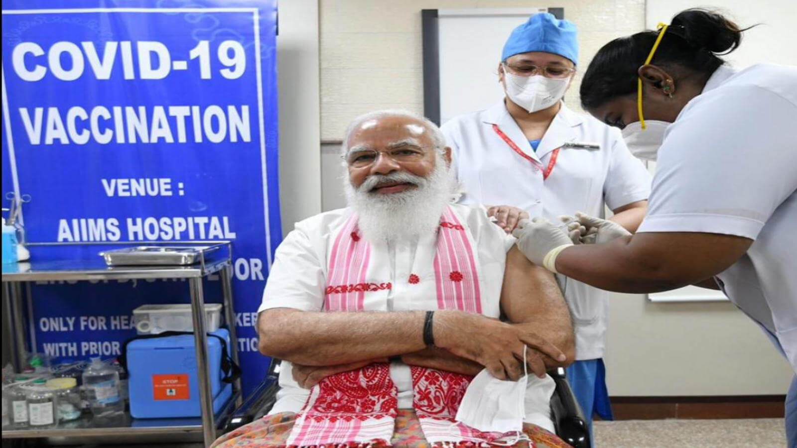 PM Modi takes first dose of COVID-19 vaccine at AIIMS