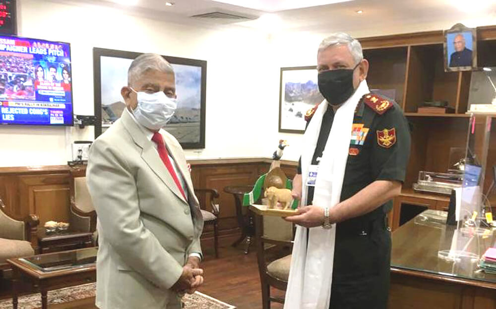 GUV discussed with the Chief of Defence Staff (CDS), General Bipin Rawat about border roads, insurgency issues and strategic security matters during their meeting in New Delhi.