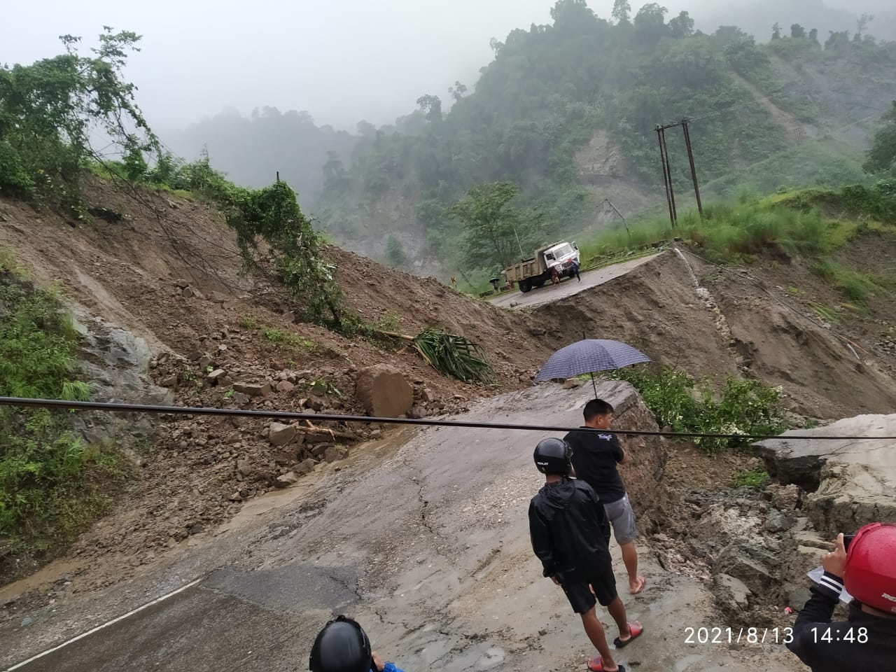 PANGIN- PASIGHAT HIGHWAY :NH-13 COMPLETELY WASHED AWAY