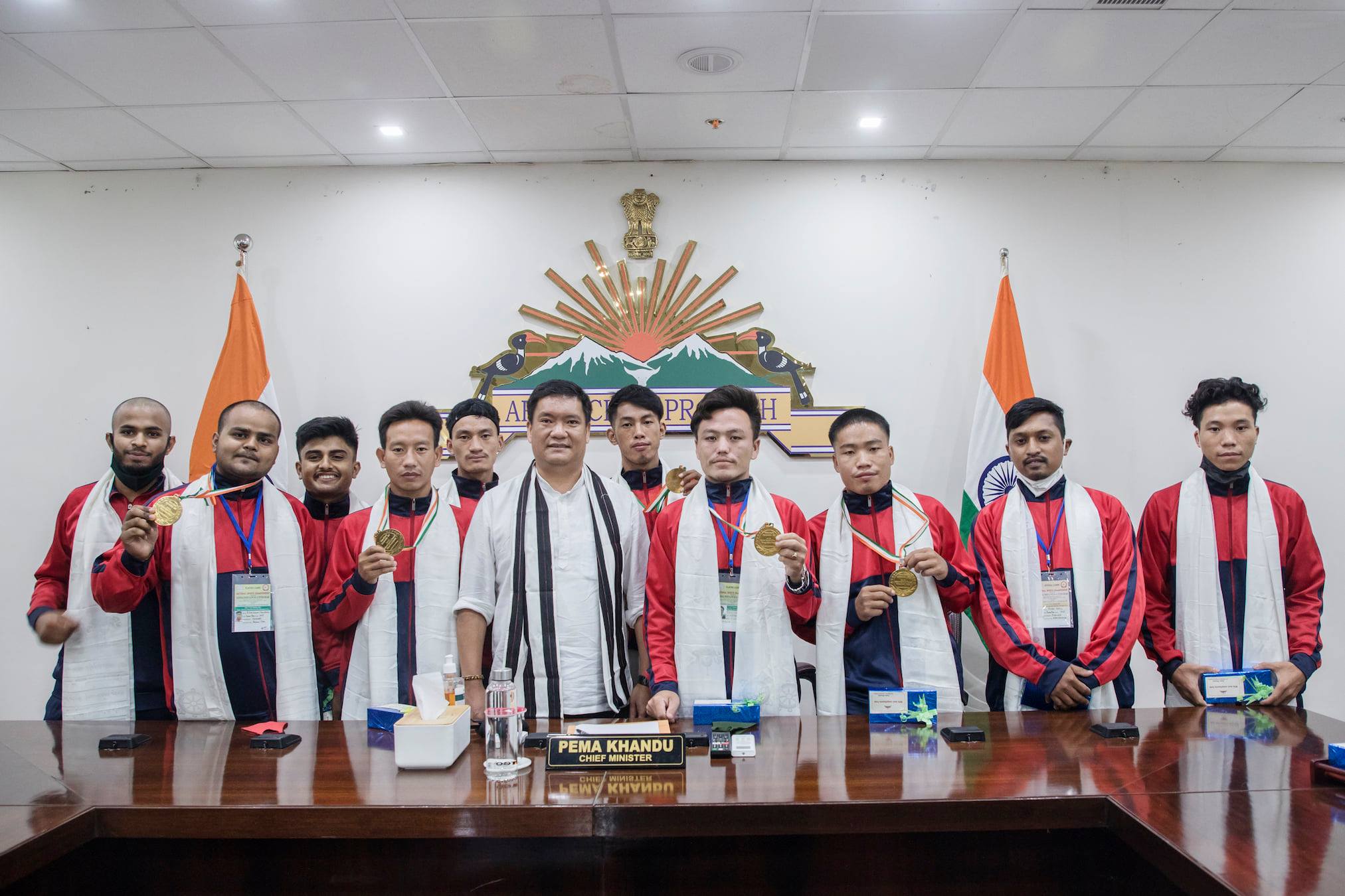 HCM Khandu Felicitated the State's Kabaddi Team in their grandiose Victory