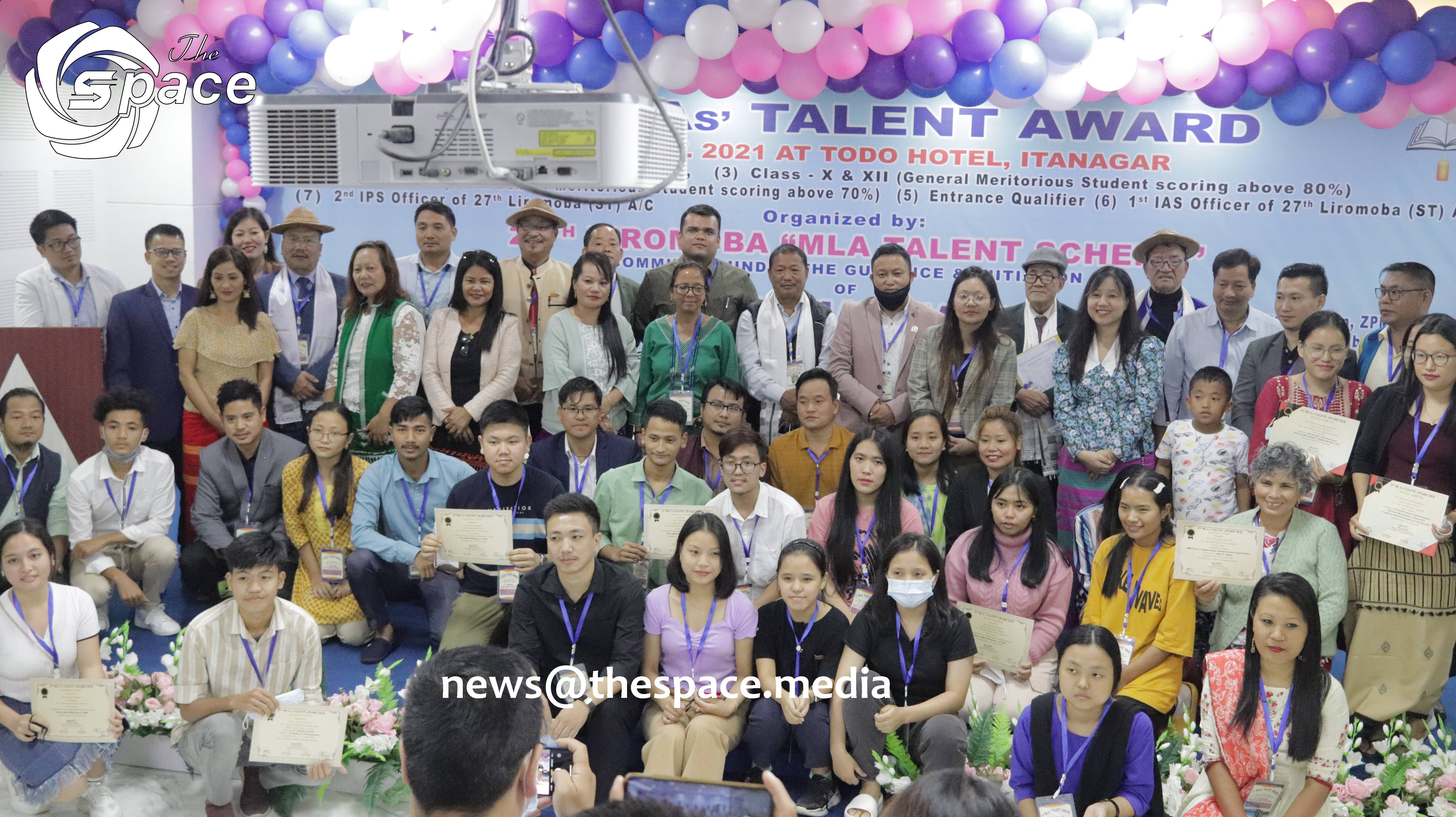 Achievers from 27th Liromoba Constituency Felicitated on the 3rd MLA Talent Award held at Todo Hotel, Itanagar