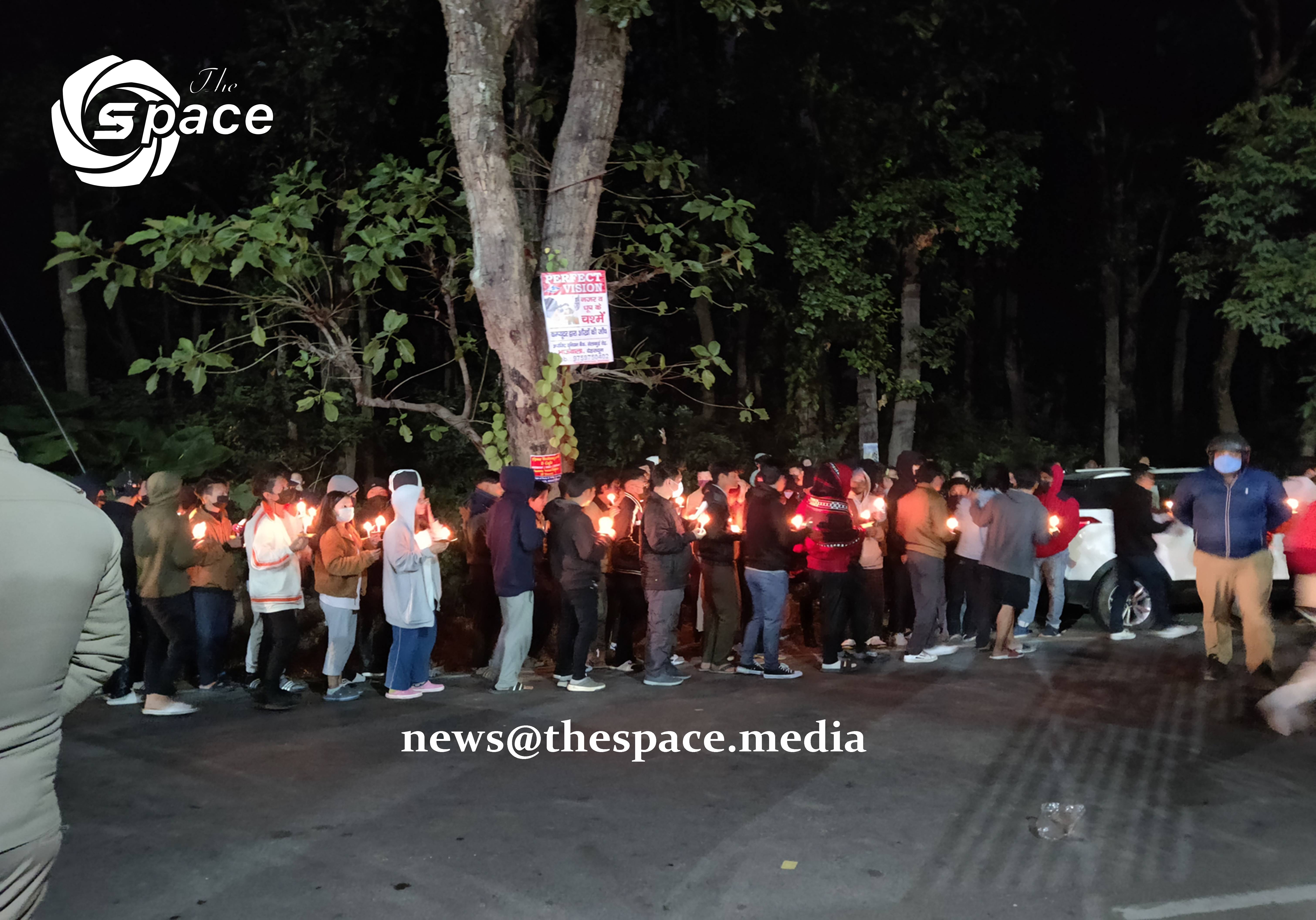 Arunachalee student dies in a tragic accident in Dehradun: Students took a candle light march for the departed soul