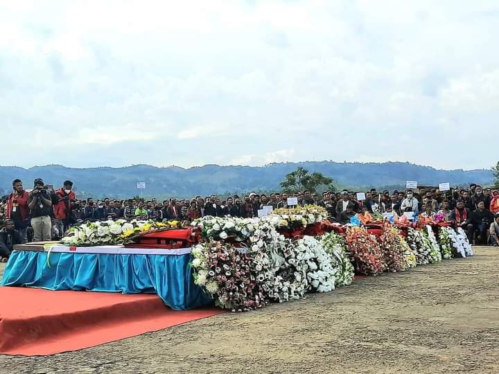 FUNERALS FOR 15 CIVILIANS KILLED BY INDIAN ARMY HELD IN MON, NAGALAND