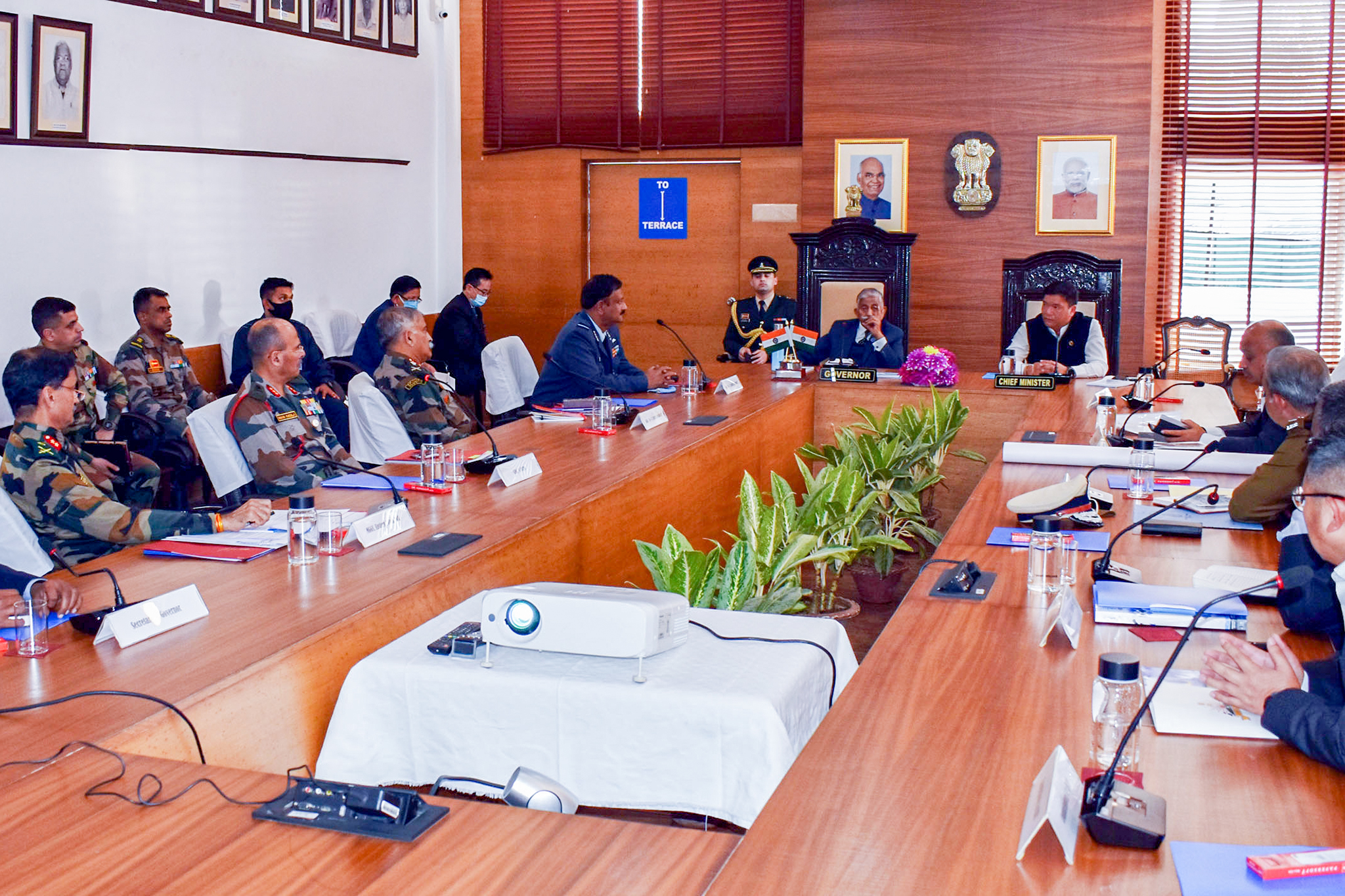 AP Guv chairs high level security meeting along with CM Pema Khandu 