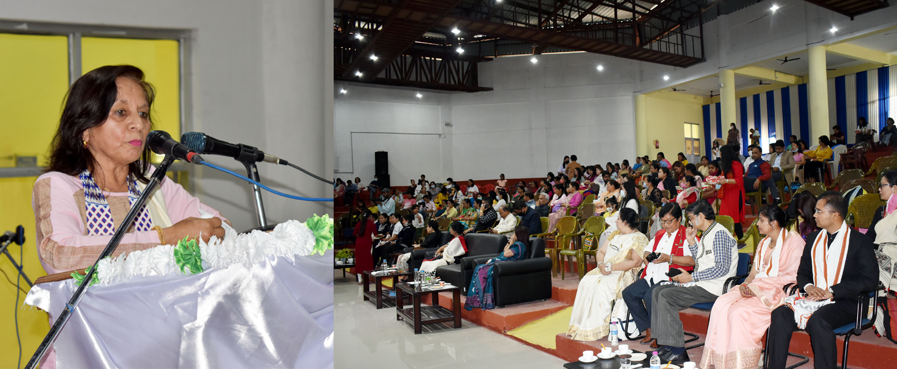 The First Lady of the State Smt Neelam Misra participated in the International Women’s Day celebration at Rajiv Gandhi University, Rono Hills, Doimukh on 8th March 2022