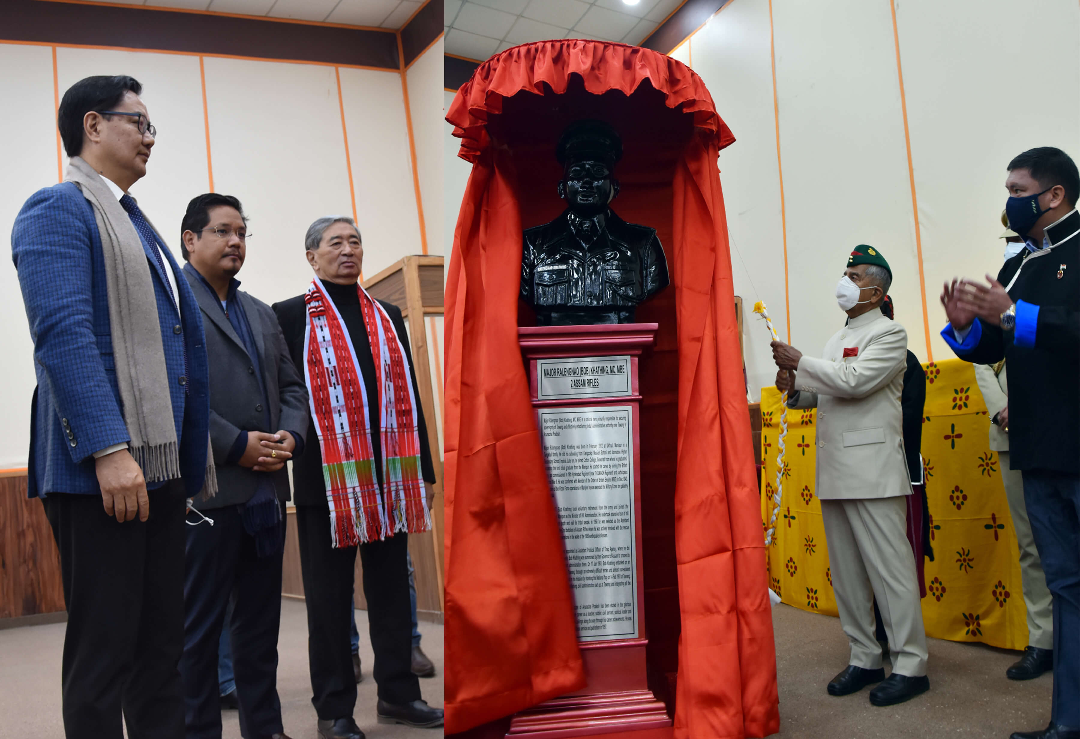 Governor lays foundation stone for Major Bob Khathing Memorial at Tawang.