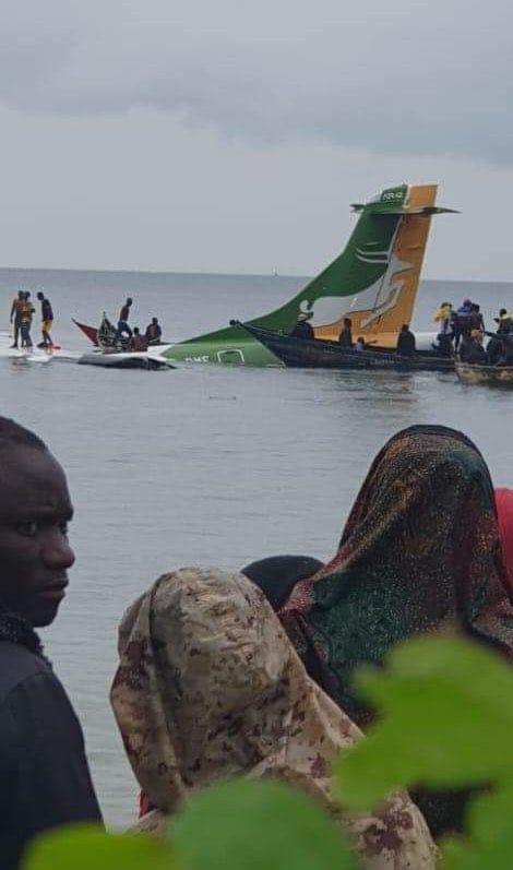 Tanzanian air plane crashes into Africa's largest lake, Lake Victoria.