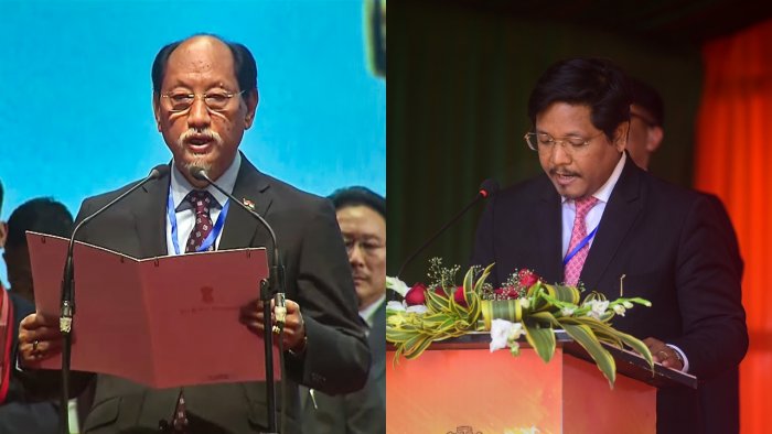 Neiphiu Rio and Conrad Sangma sworn in as Nagaland’s and Meghlaya’s CM respectively. 