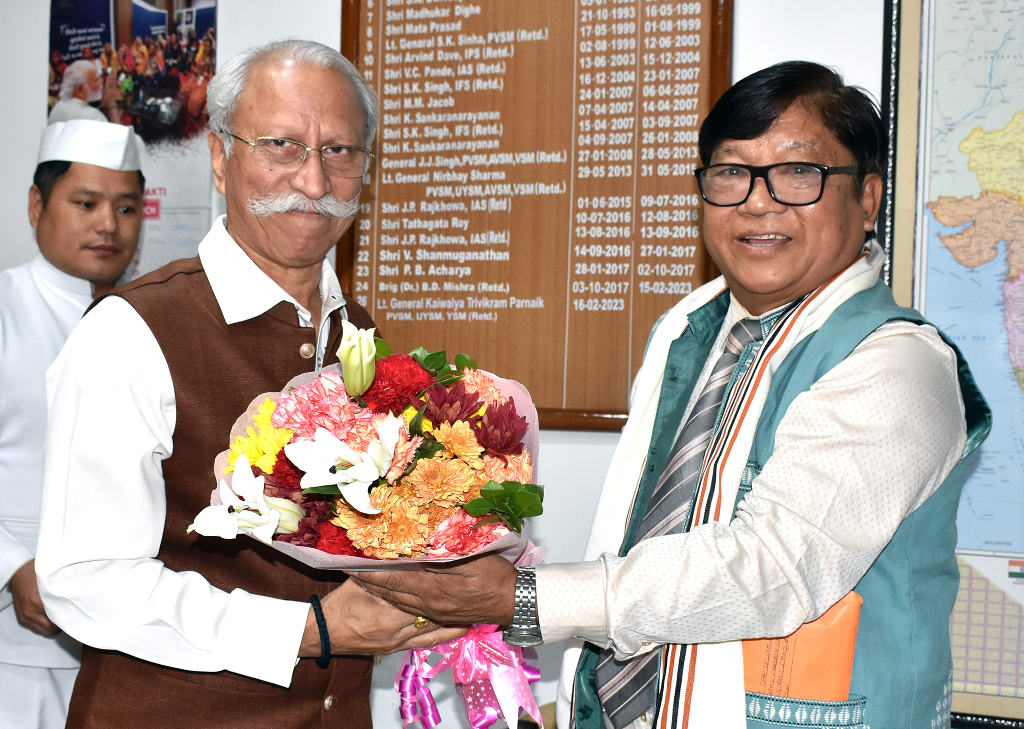 Prof. Tomo Riba VC, Arunachal University calls on the Governor of Arunachal Pradesh Lt. General KT Parnaik,