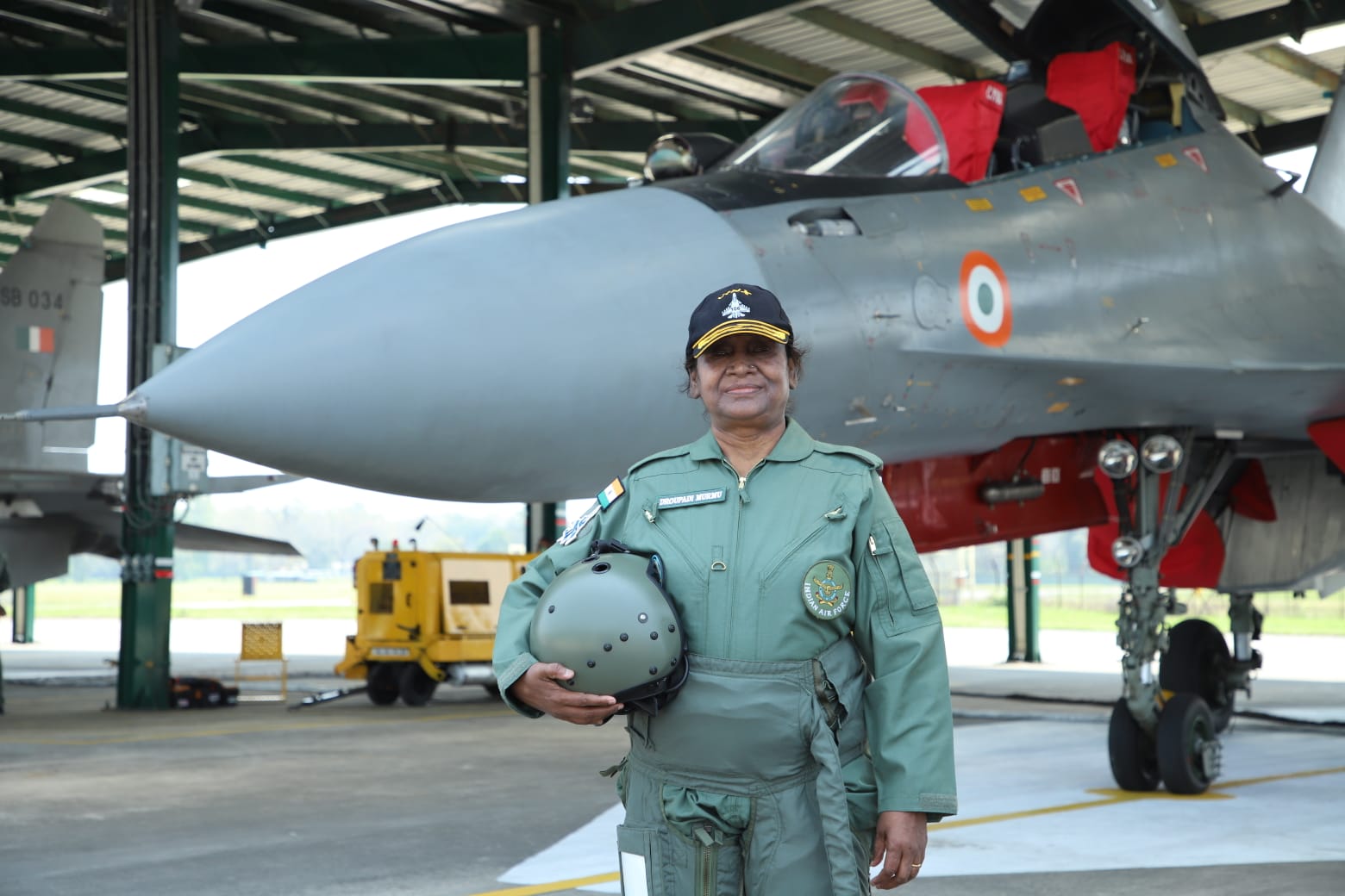 President Droupadi Murmu takes sortie on the Sukhoi 30 MKI fighter aircraft from Assam's Tezpur, 