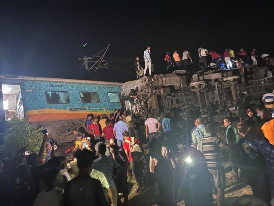 70 dead and over 350 injured as three train collides in Odisha. 